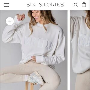 Six Stories Bride Sweatshirt and Matching Bride Shorts. Bundle items